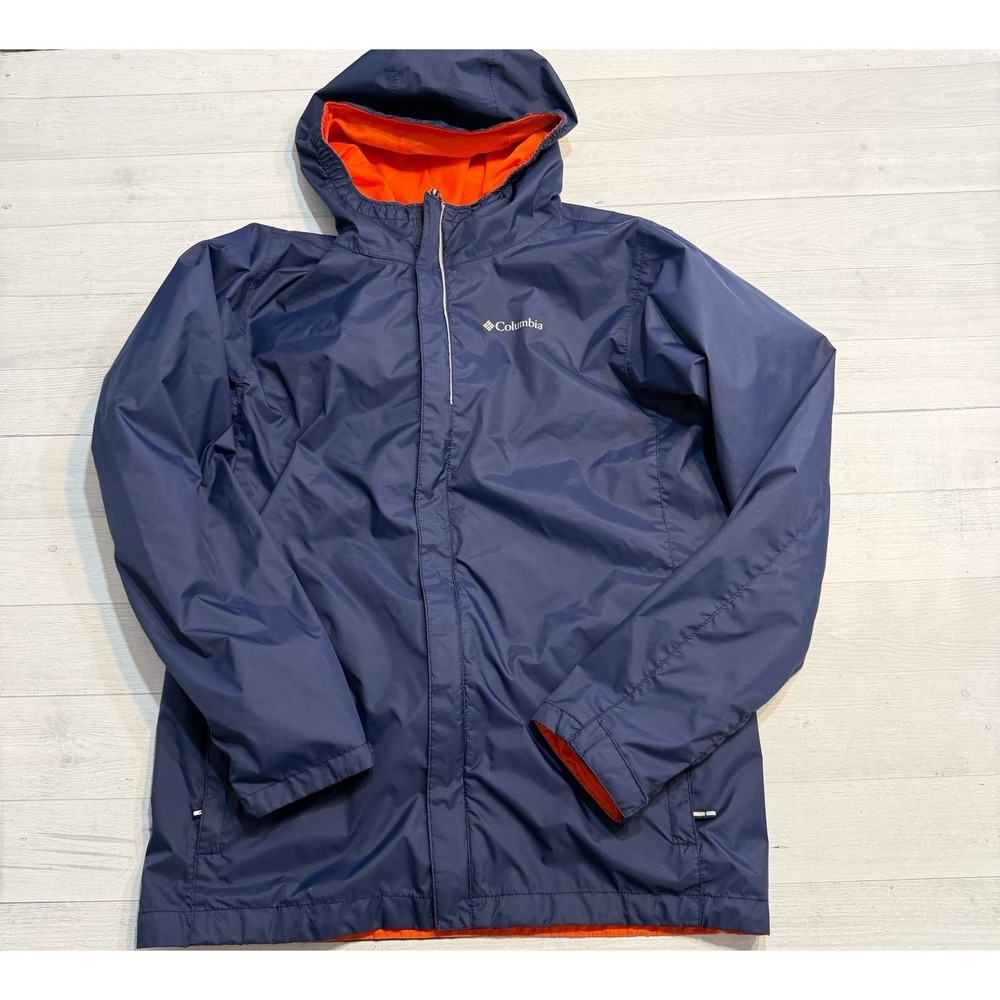 Columbia kids rain jacket navy blue and orange size XL 18/20